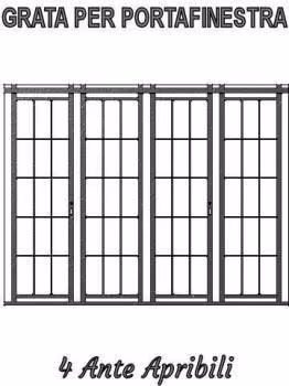 grata per portafinestra 4 ante