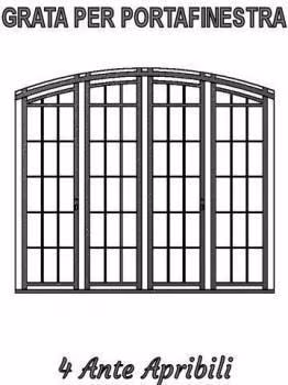 inferriata sagomata per portafinestra 4 ante