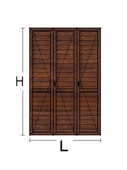 Persiana in Alluminio per Portafinestra 3 Ante effetto legno