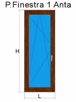 porta finestra 1 anta rovere dorato