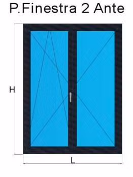 porta finestra 2 anta grigio antracite liscio
