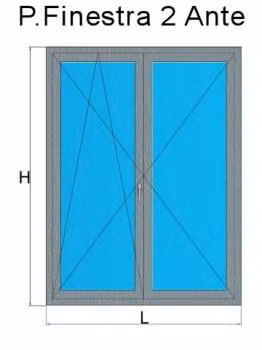 porta finestra 2 anta grigio chiaro