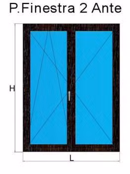 porta finestra 2 anta mogano