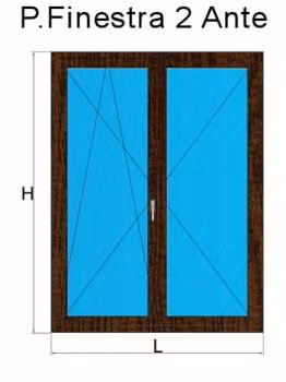 porta finestra 2 anta noce