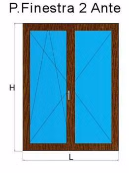 porta finestra 2 anta rovere dorato