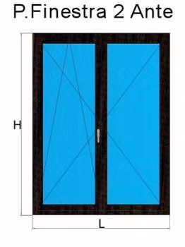 porta finestra 2 anta rovere montana