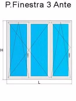 porta finestra 3 ante avorio 
