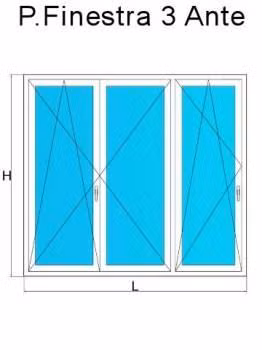 porta finestra 3 ante bianco venato