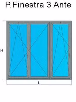 porta finestra 3 ante grigio chiaro