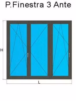porta finestra 3 ante grigio quarzo