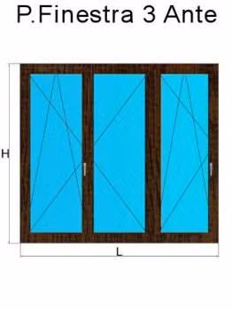 porta finestra 3 ante noce 