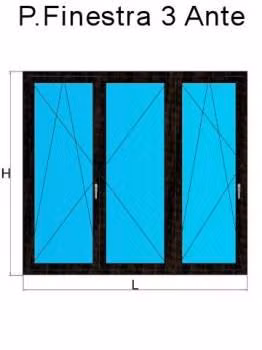 porta finestra 3 ante rovere montana