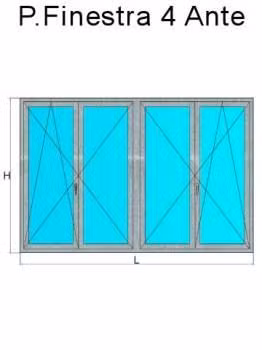 porta finestra 4 ante metbrush alluminio