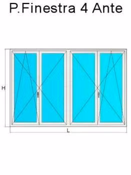 porta finestra 4 ante avorio