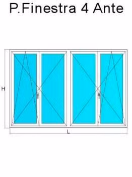 porta finestra 4 ante bianco venato