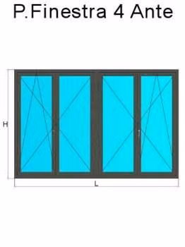 porta finestra 4 ante grigio quarzo