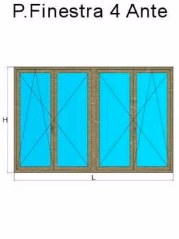 Porta Finestra 4 Ante metbrush bronzo