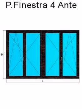 porta finestra 4 ante mogano