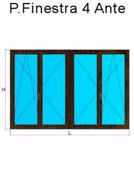 porta finestra 4 ante noce