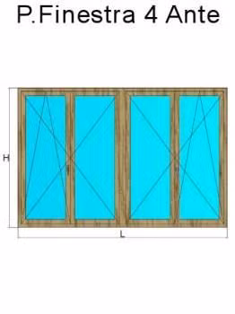 porta finestra 4 ante rovere naturale