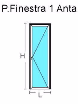 Portafinestra 1 Anta in Alluminio a Taglio Freddo
