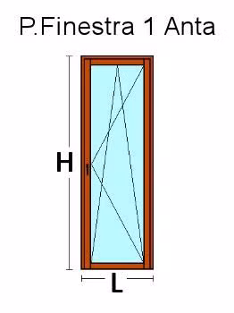 Portafinestra 1 Anta in Legno Lamellare Finger Joint