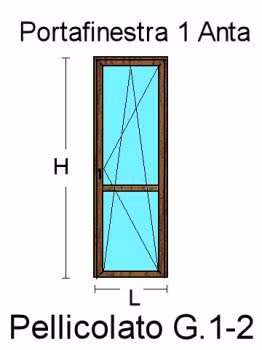 Porta Finestra 1 Anta in PVC Colori Standard