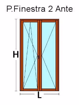 Portafinestra 2 Ante in Legno Lamellare Finger Joint
