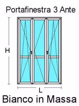 Porta Finestra 3 Ante in PVC