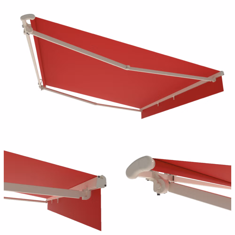 Schema tecnico del meccanismo di rotazione e supporto della tenda su barra quadra 40x40