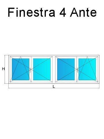 Finestre in PVC 4 ante bianco liscio. Prezzi e offerte serramenti