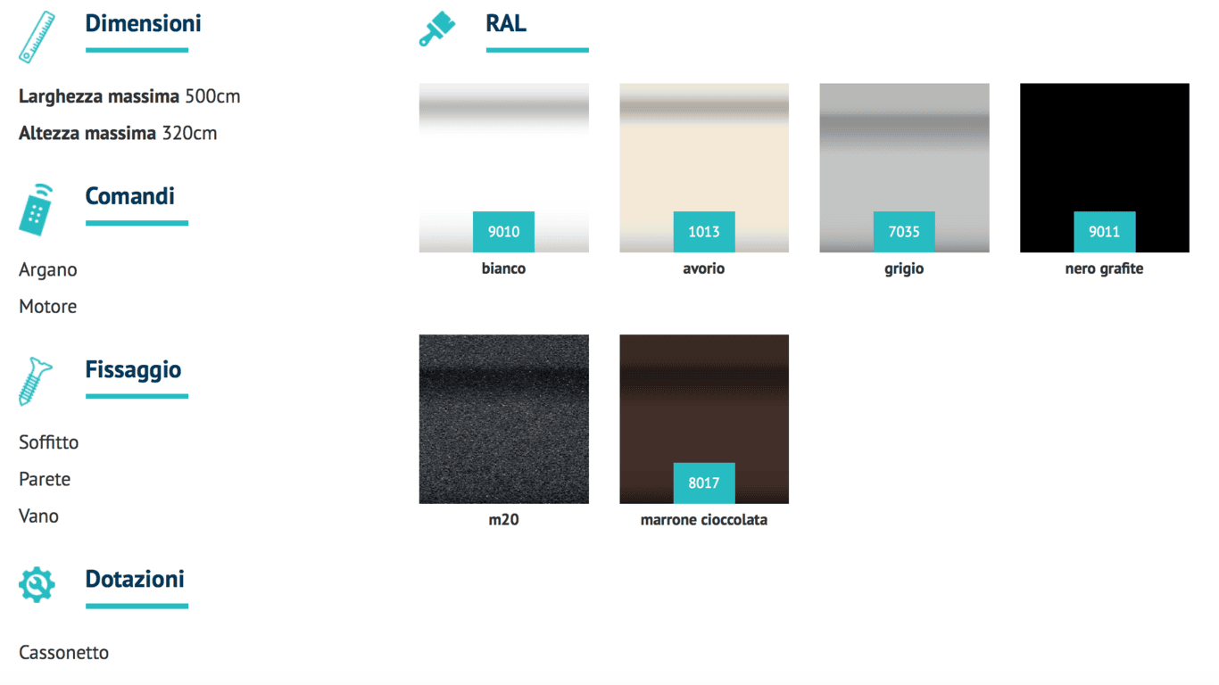 colori tende da sole a caduta telaio fisso milano-guidata torino