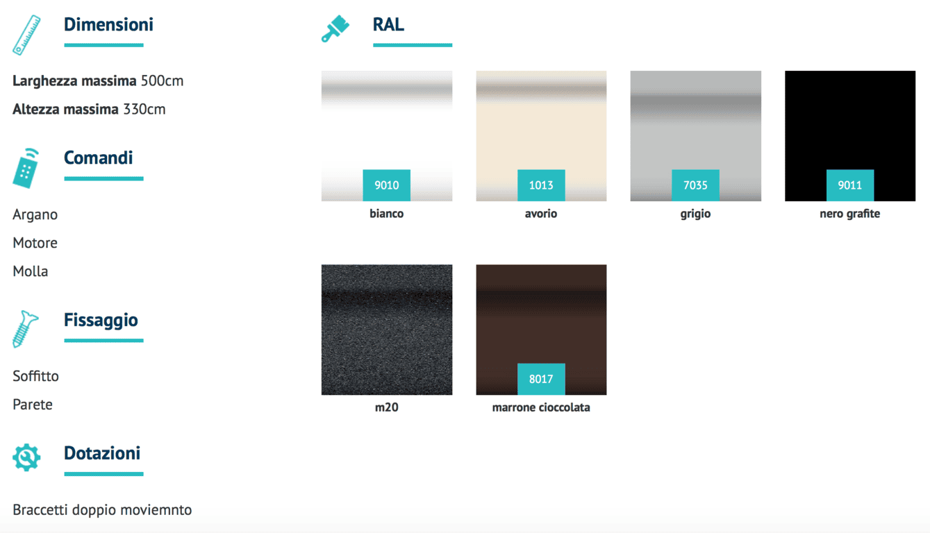 colori tende da sole a caduta telaio fisso napoli torino