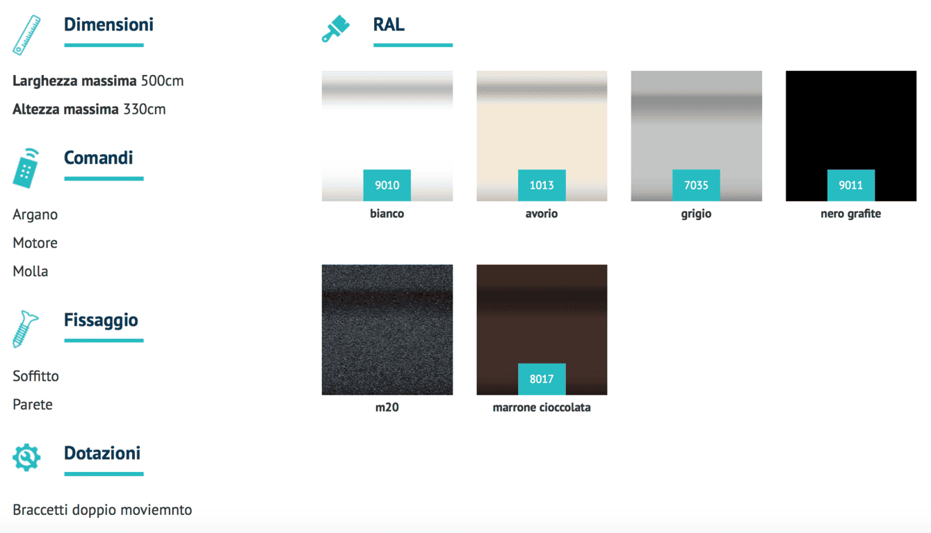 colori tende da sole a caduta telaio fisso napoli torino