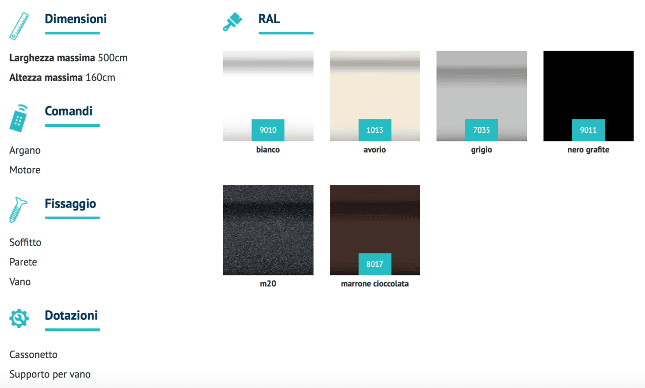 colori tende da sole a caduta telaio fisso palermo torino