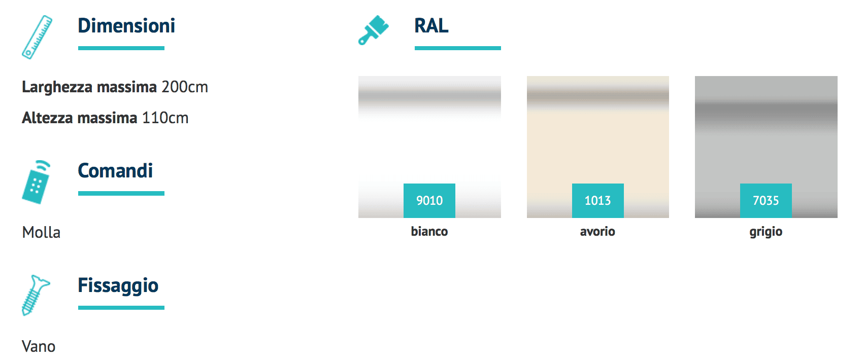 colori tende da sole a caduta telaio fisso slim torino