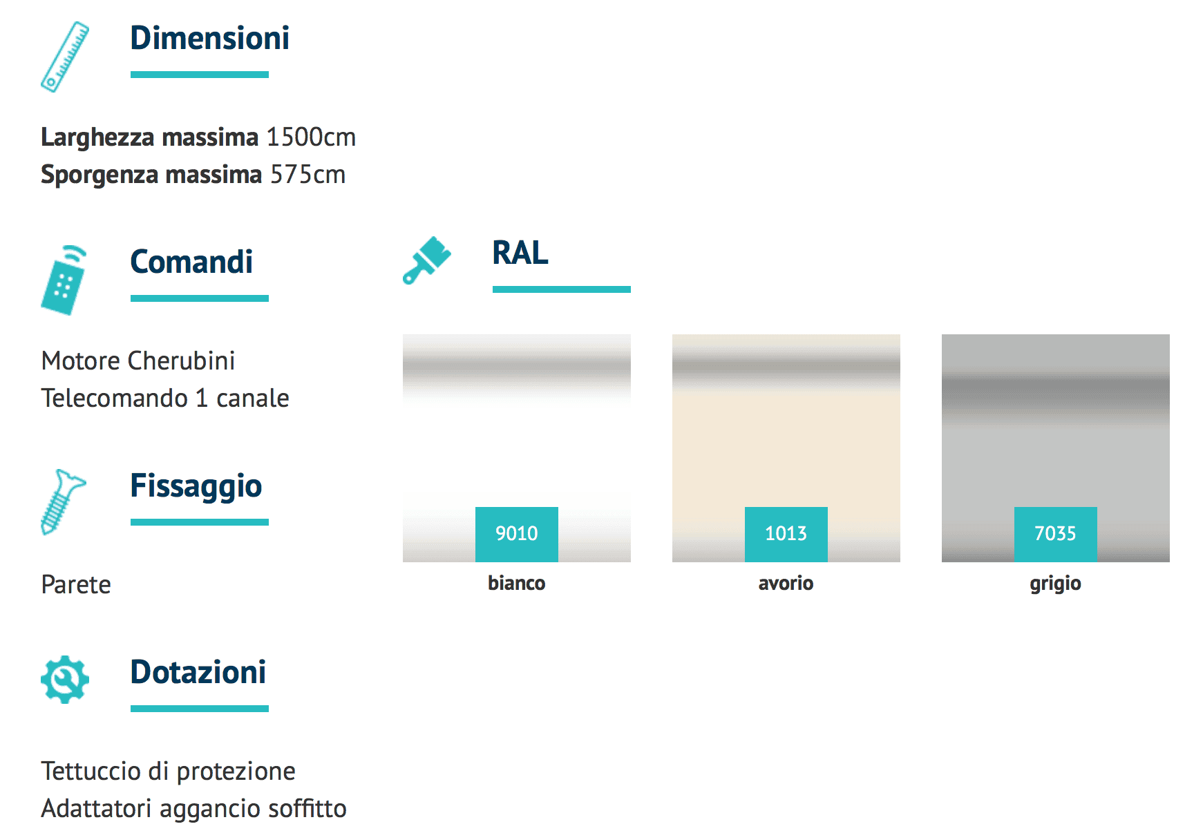 colori tende da sole su barra quadra atlantica torino