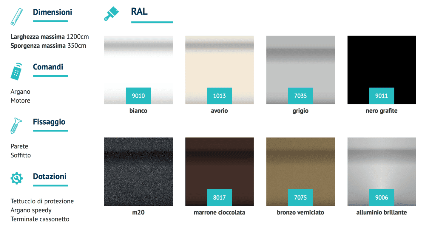 colori tende da sole su barra quadra opera torino