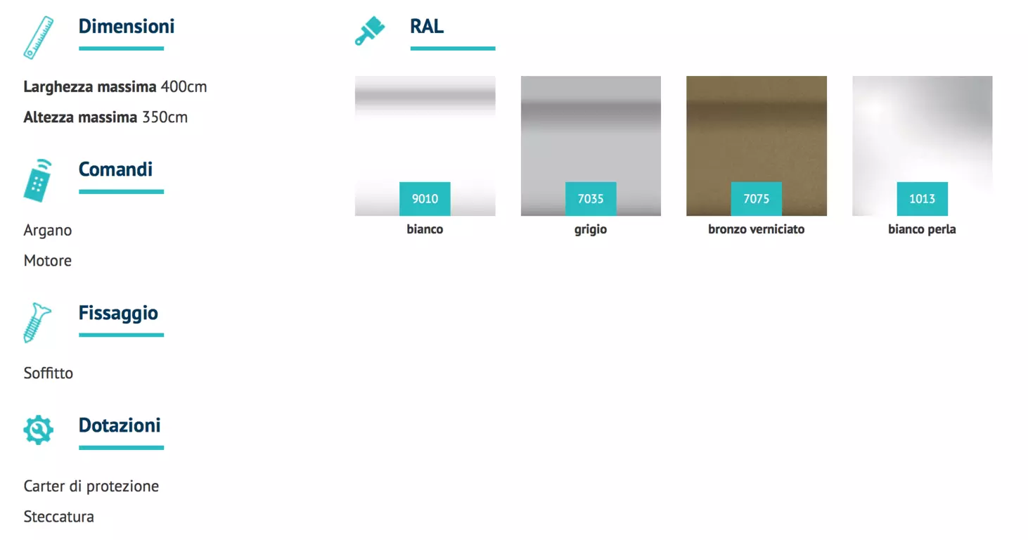 colori tende da sole a caduta telaio fisso althea torino