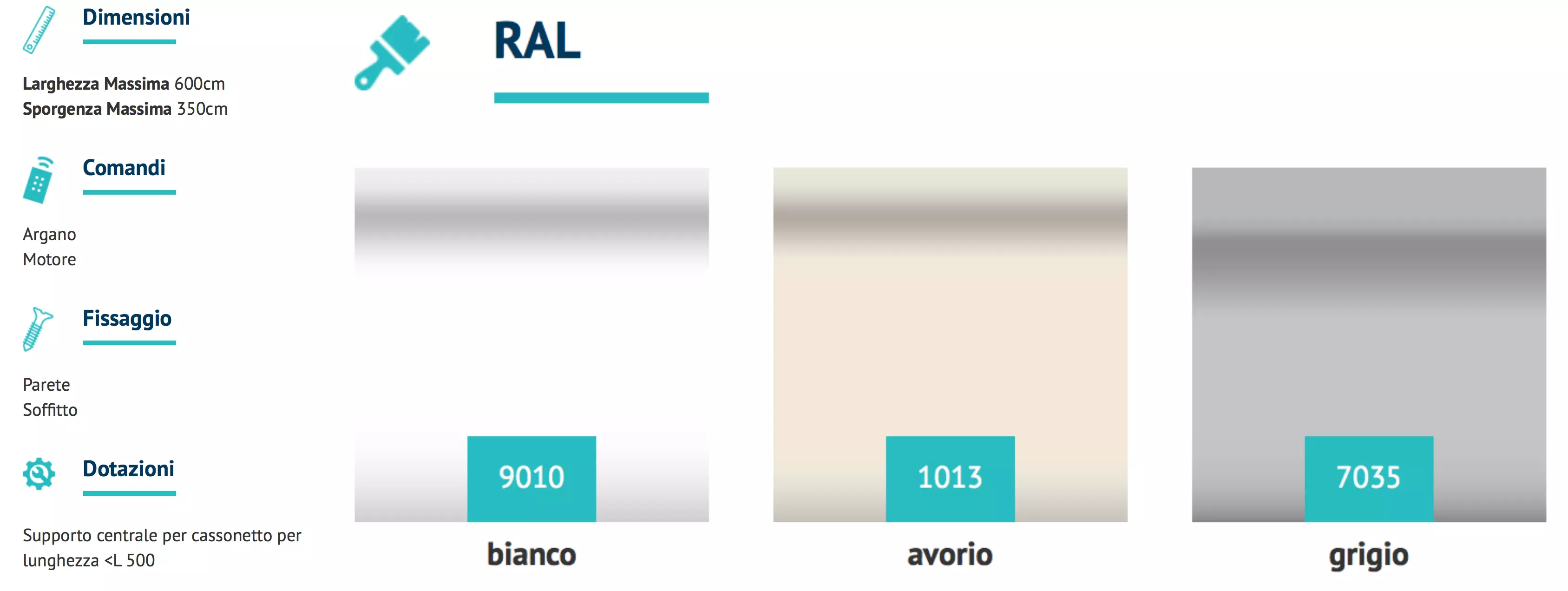 colori tende da sole a bracci separati Ari torino
