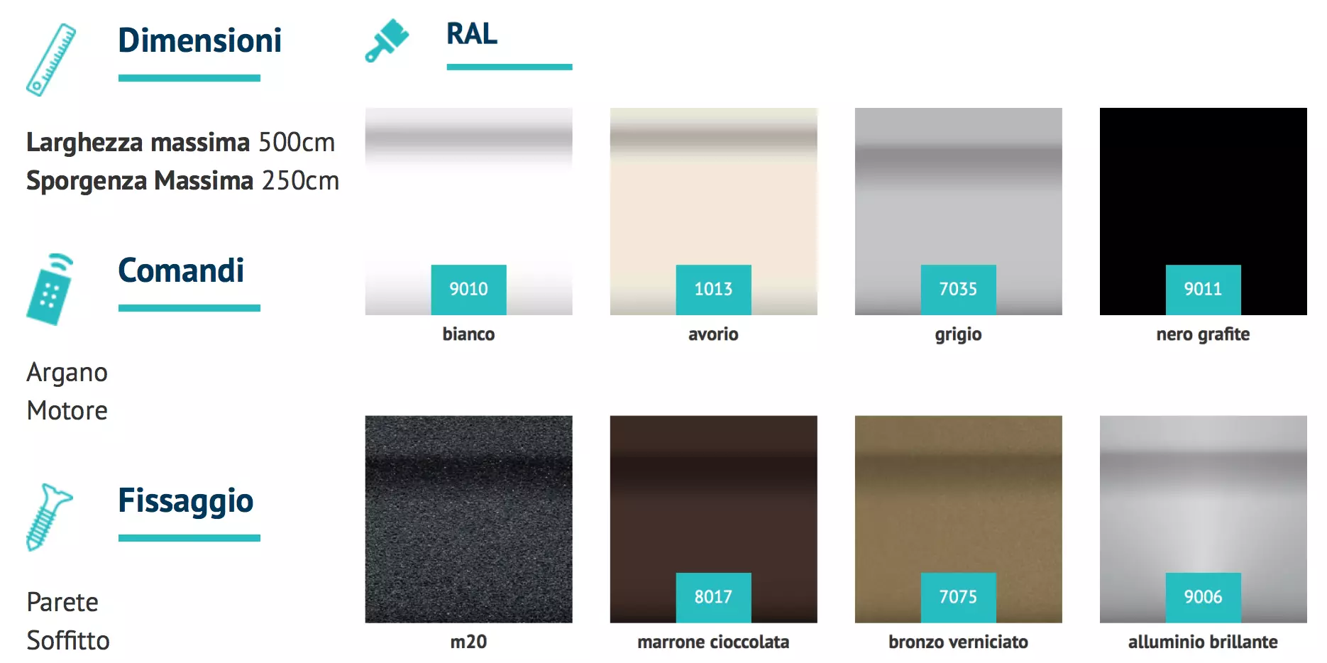 colori tende da sole a bracci separati t rex torino