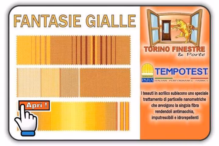 catalogo tempotest tessuti in acrilico gialli