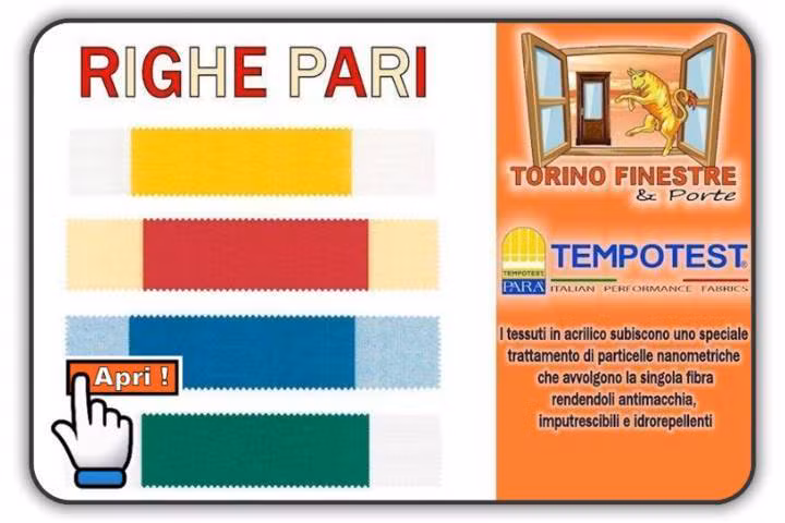 catalogo tempotest tessuti in acrilico righe pari