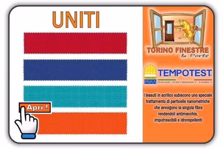 catalogo tempotest tessuti in acrilico tinta unita